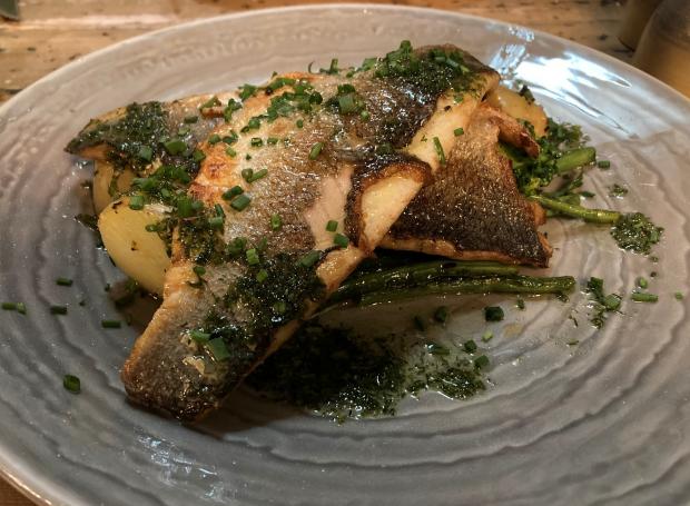 The Northern Echo: The pan-fried sea bass on a bed of greens
